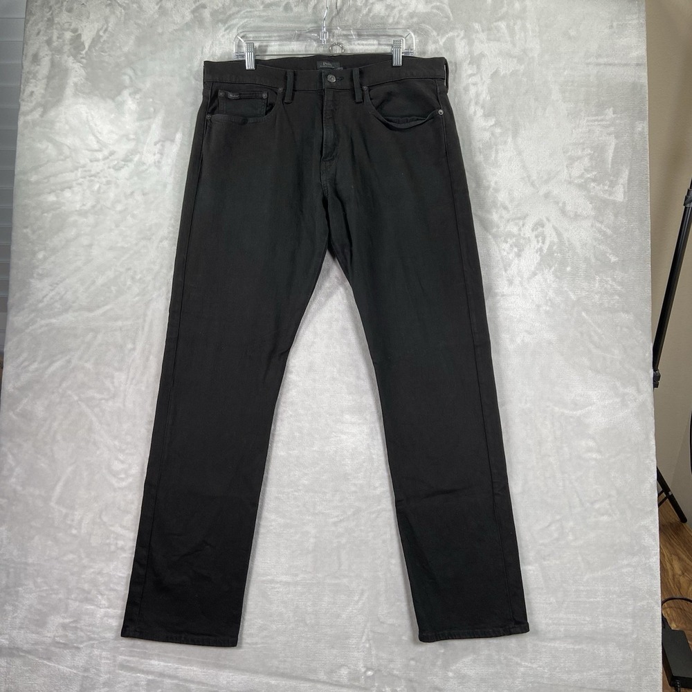 Polo Ralph Lauren Jeans Mens 34x34 The Hampton Relaxed Straight Fit Denim Black